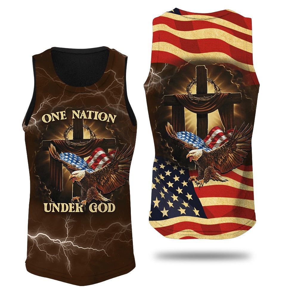 One Nation Under God American Flag Eagle 3D All Over Print T-Shirt And Hoodie - Image 5