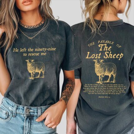Parable of the Lost Sheep Bible Verse, Faith Based Worship T-Shirt - Inspirational Gift For Christian T-Shirt