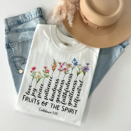Birth Month Flowers Family Fruit Of The Spirit Galatians 5:22-23 Tree T-Shirt