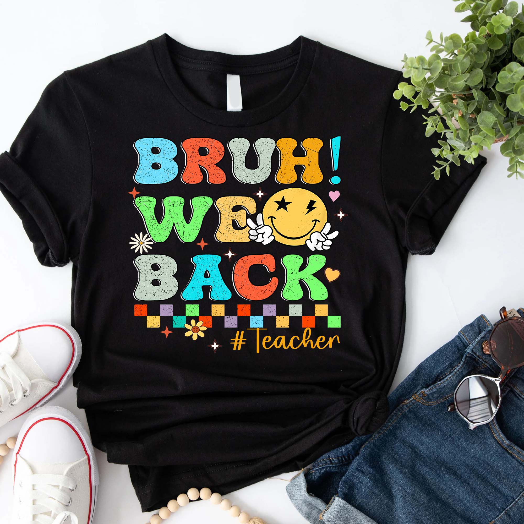 Bruh We Back Teachers Shirt, Funny Back to School T-Shirt - Image 2