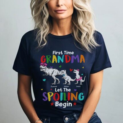 Grandmasaurus First Time Grandma Let The Spoiling Begin T-Shirt, Funny Gifts For Grandma T-Shirt