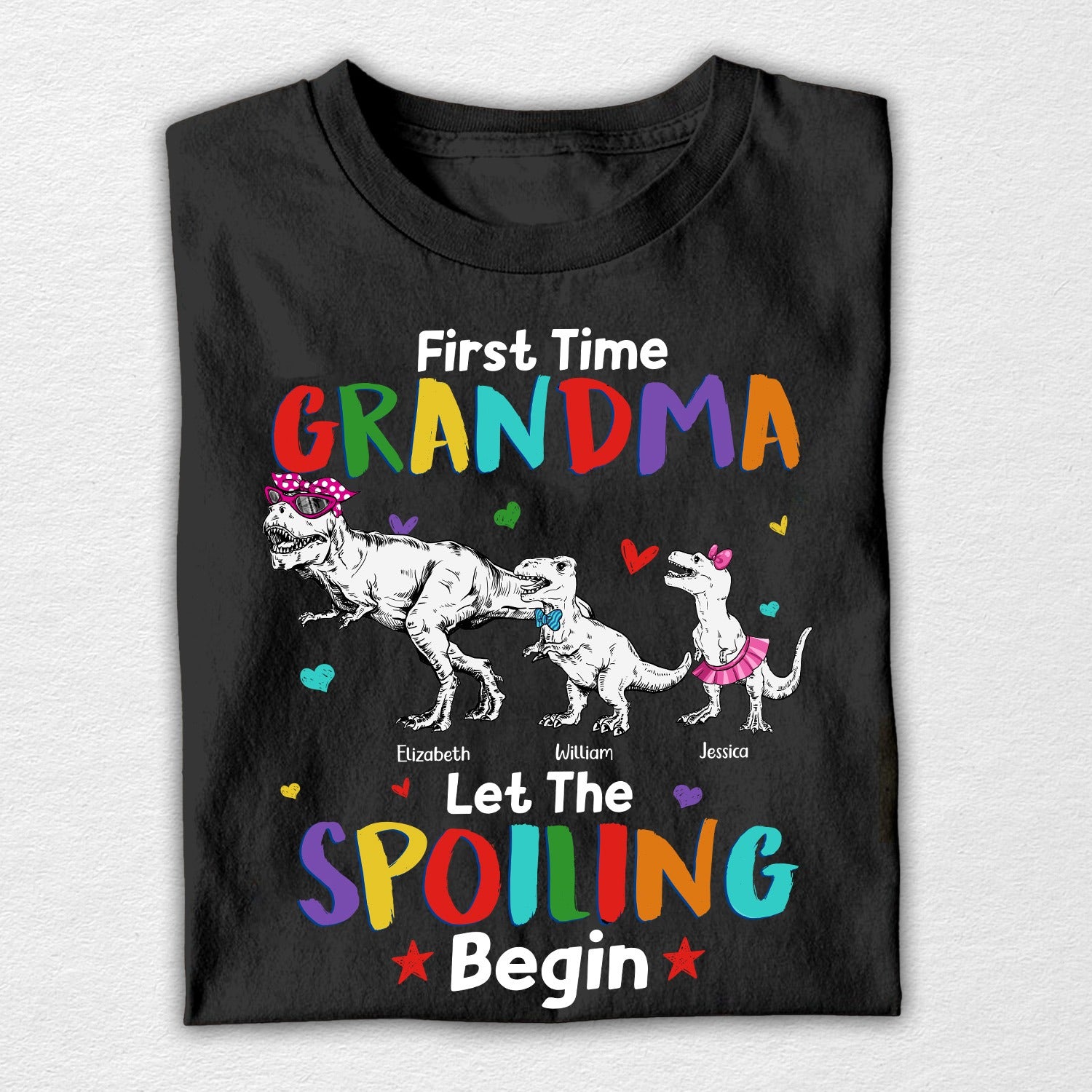 Grandmasaurus First Time Grandma Let The Spoiling Begin T-Shirt, Funny Gifts For Grandma T-Shirt - Image 3