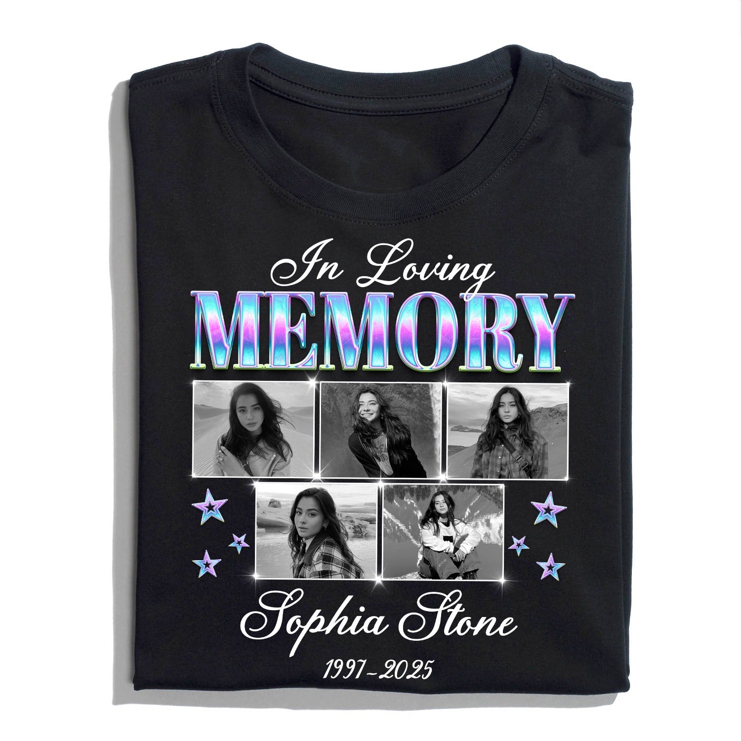 Photo In Loving Memory T-Shirt, Sympathy Gift for Loss of a Loved One T-Shirt - Image 6