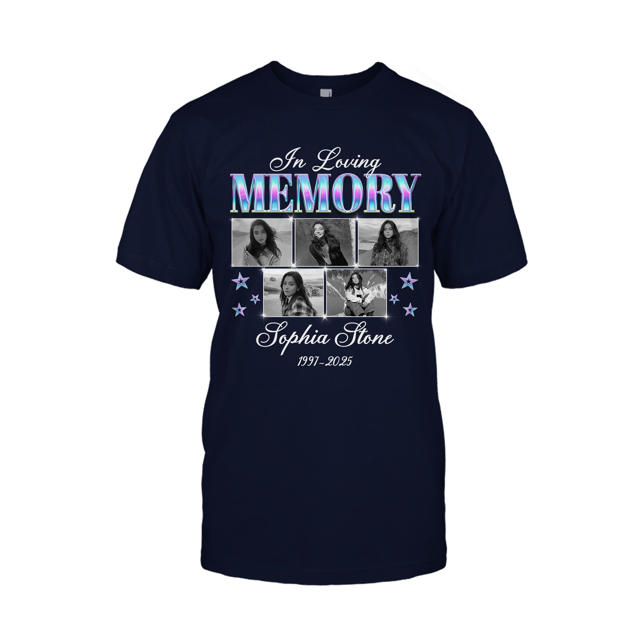 Photo In Loving Memory T-Shirt, Sympathy Gift for Loss of a Loved One T-Shirt - Image 3