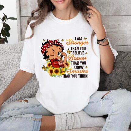 Vintage Girl I Am Stronger Than You Believe T-Shirt