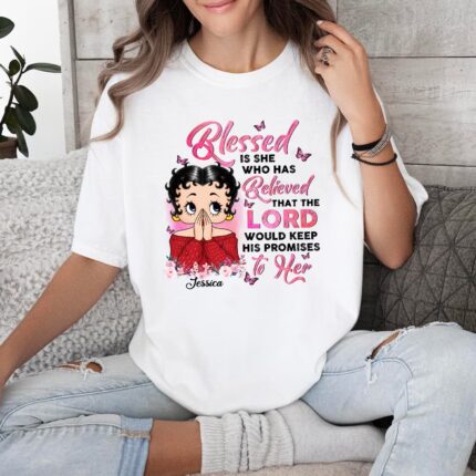 Vintage Girl, Blessed is She Who Has Believed Women's T-Shirt
