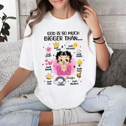 Vintage Girl, God Is So Much Bigger Than Your Hurt Your Mistakes Your Doubt T-Shirt