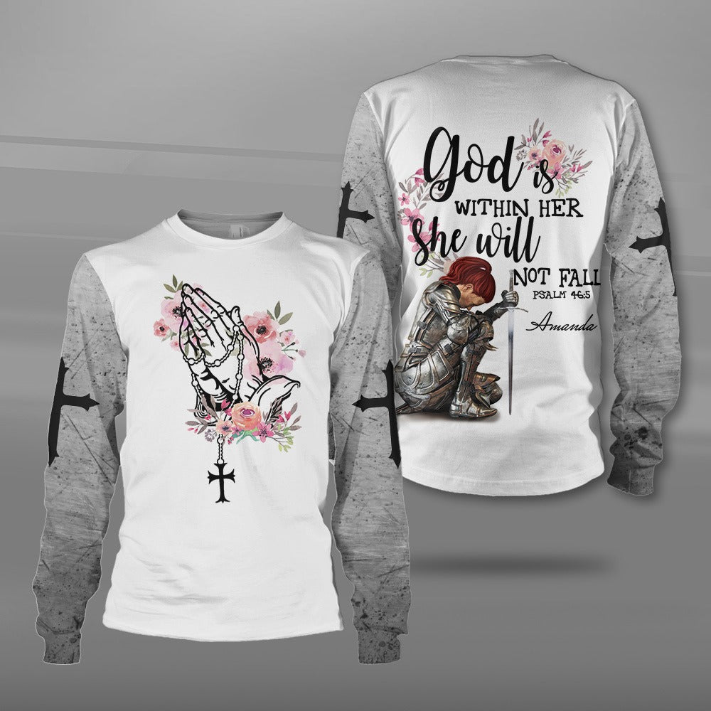 Woman Warrior God Is Within Her She Will Not Fall-Psalm 46:5 3D All Over Print T-Shirt And Hoodie - Image 4