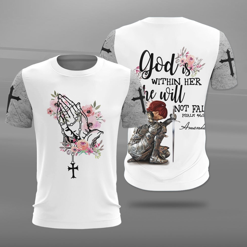Woman Warrior God Is Within Her She Will Not Fall-Psalm 46:5 3D All Over Print T-Shirt And Hoodie - Image 6
