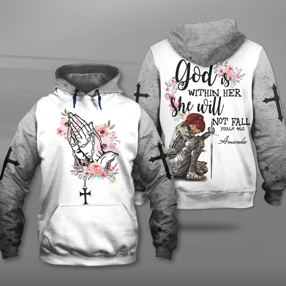 Woman Warrior God Is Within Her She Will Not Fall-Psalm 46:5 3D All Over Print T-Shirt And Hoodie - Image 7