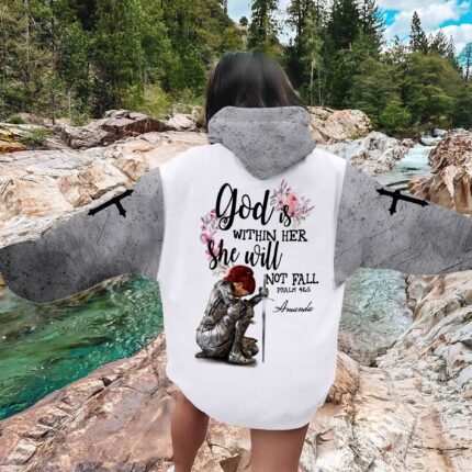 Woman Warrior God Is Within Her She Will Not Fall-Psalm 46:5 3D All Over Print T-Shirt And Hoodie