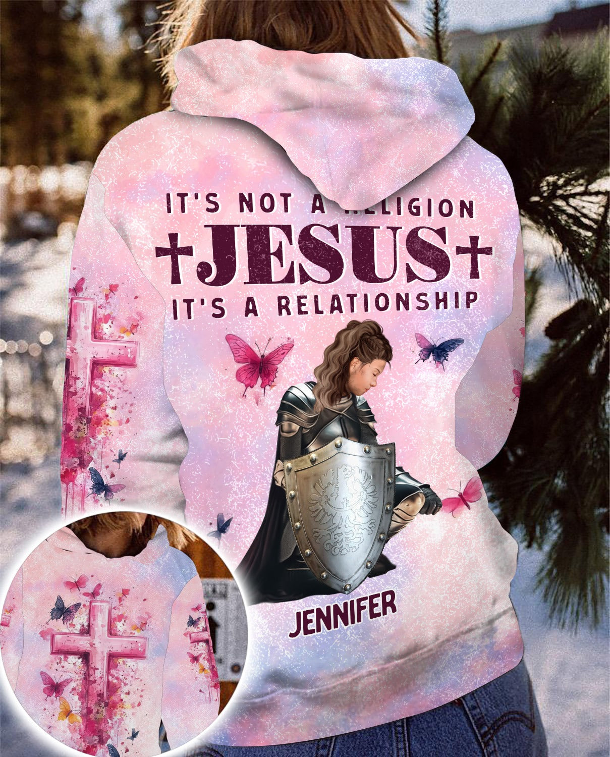 Woman Warrior Of God It's a Relationship with Jesus 3D All Over Print T-Shirt And Hoodie - Image 3