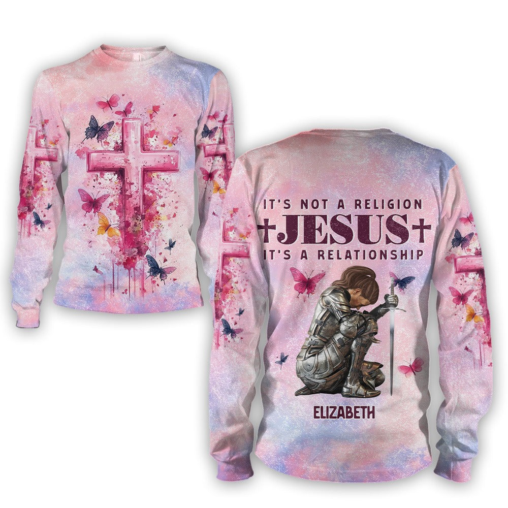 Woman Warrior Of God It's a Relationship with Jesus 3D All Over Print T-Shirt And Hoodie - Image 6