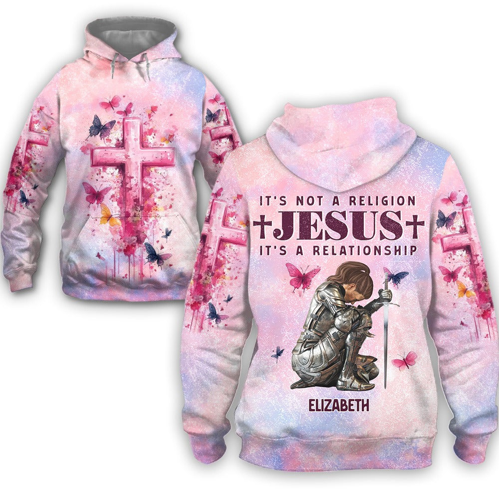 Woman Warrior Of God It's a Relationship with Jesus 3D All Over Print T-Shirt And Hoodie - Image 5