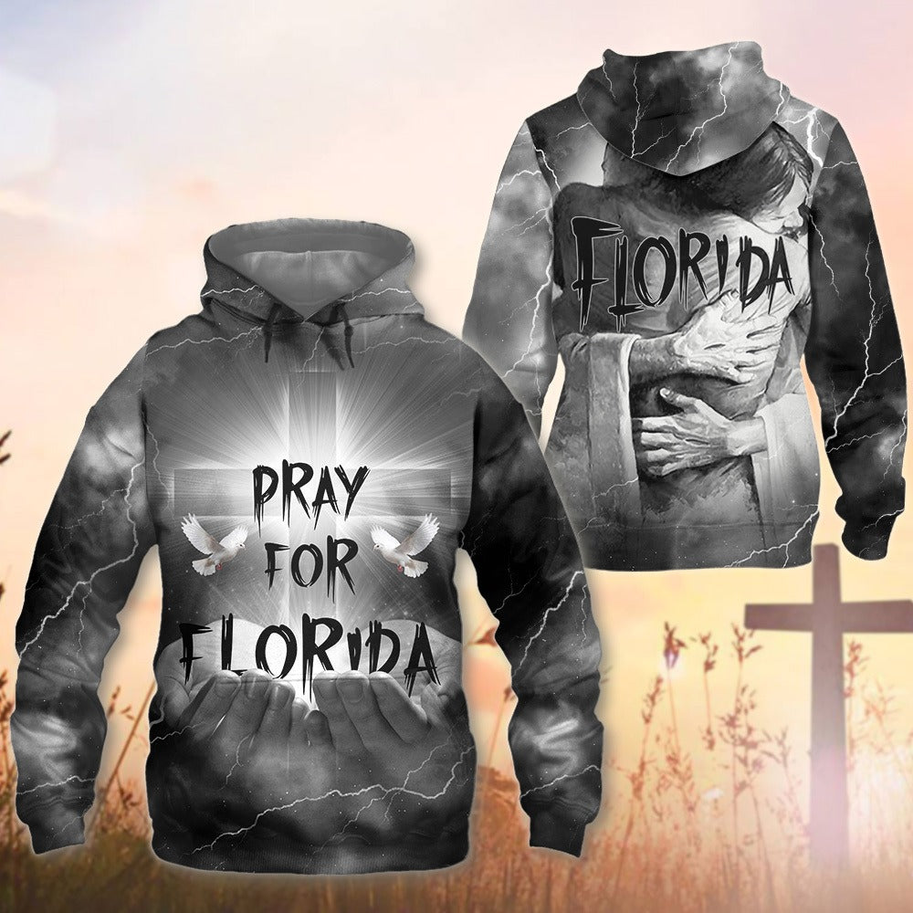 Pray for Florida, Jesus Protects Florida Faith And Hope 3D All Over Print T-Shirt And Hoodie - Image 7