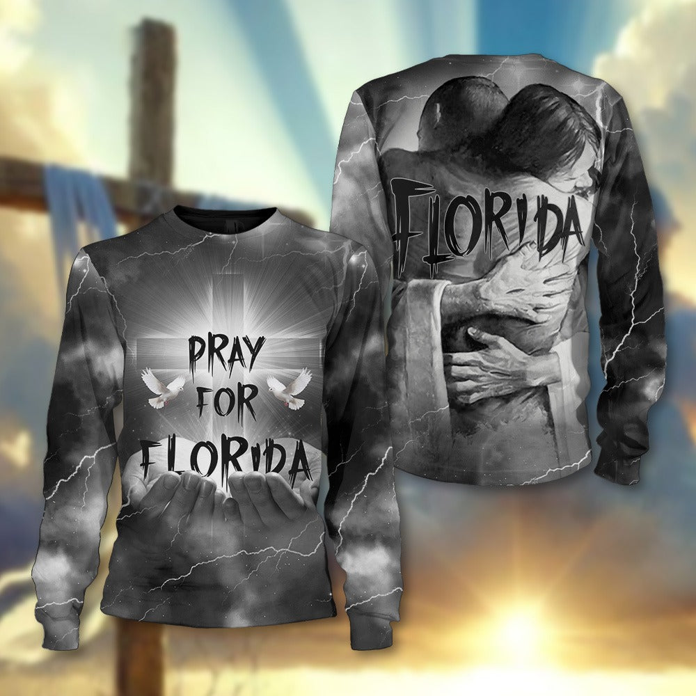 Pray for Florida, Jesus Protects Florida Faith And Hope 3D All Over Print T-Shirt And Hoodie - Image 5