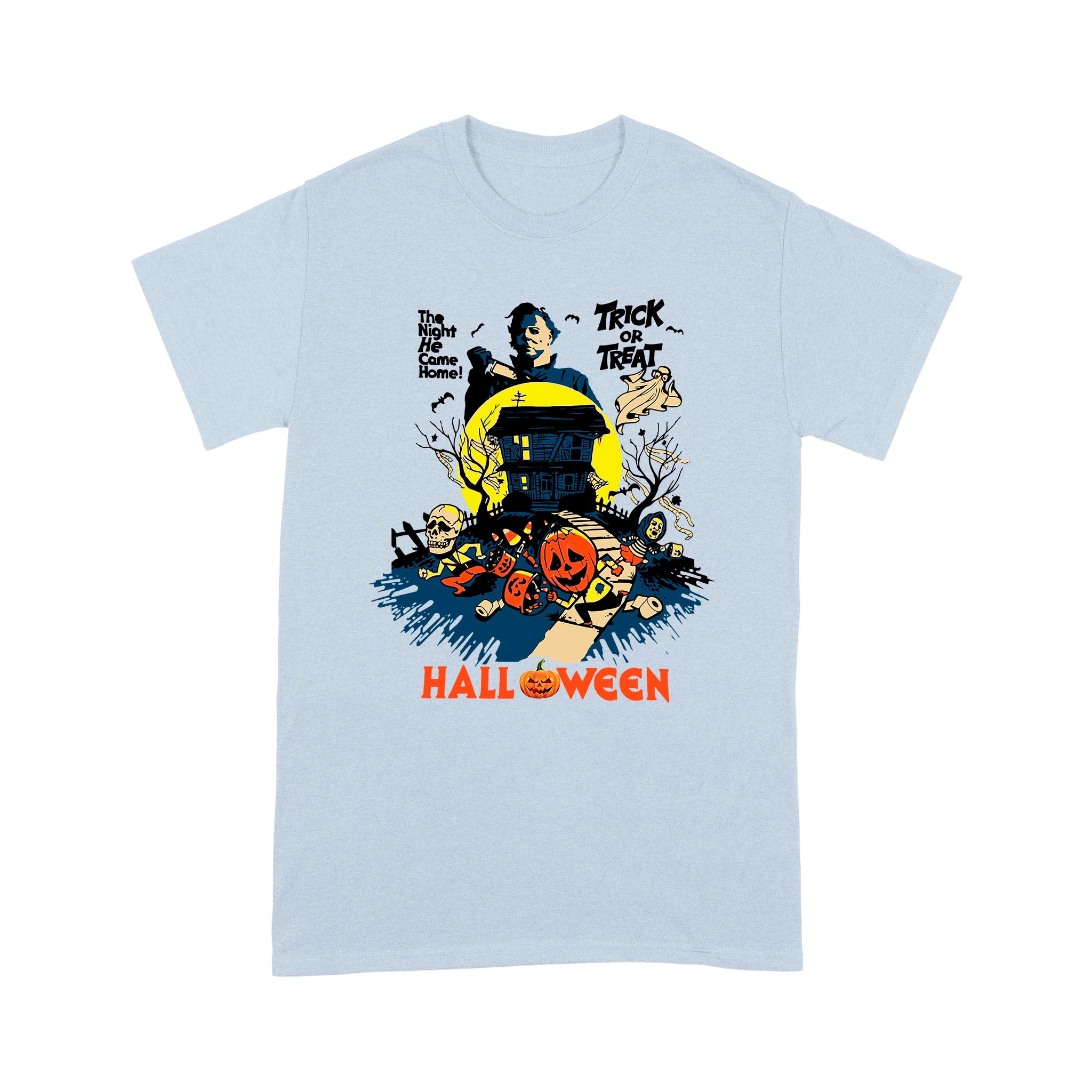 Spooky Night Trick Or Treat Haunted House Halloween T-Shirt - Image 11