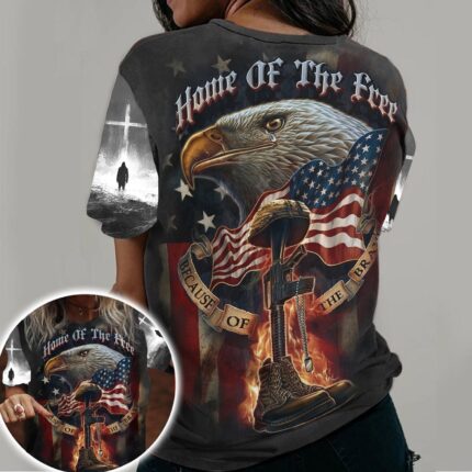 USA Veteran Home Of The Free Because Of The Brave - Inspirational Christian 3D All Over Print T-Shirt And Hoodie