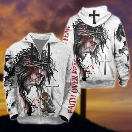 Warrior Of God, Faith Over Fear Christian - 3D All Over Print T-Shirt And Hoodie