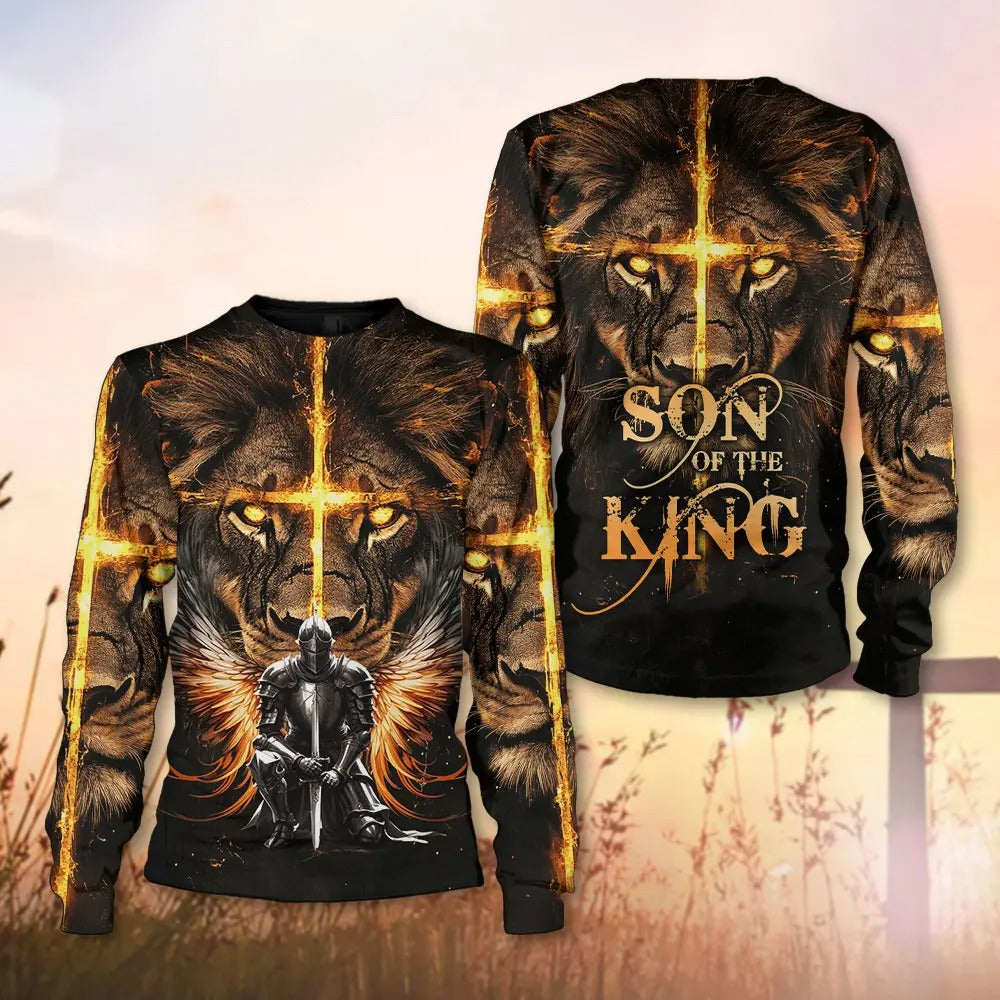 Warrior Of God, Jesus And Lion Son Of The King - Inspirational Christian 3D All Over Print T-Shirt And Hoodie - Image 5