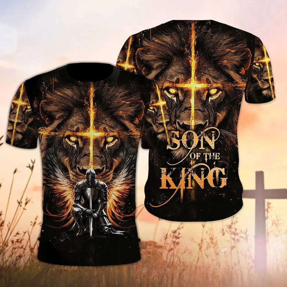 Warrior Of God, Jesus And Lion Son Of The King - Inspirational Christian 3D All Over Print T-Shirt And Hoodie - Image 4