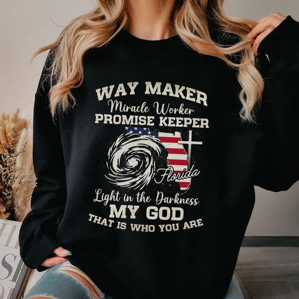 Way Maker Florida Prayer T-Shirt, Miracle Worker Pray For Florida Christian Sweatshirt - Image 2