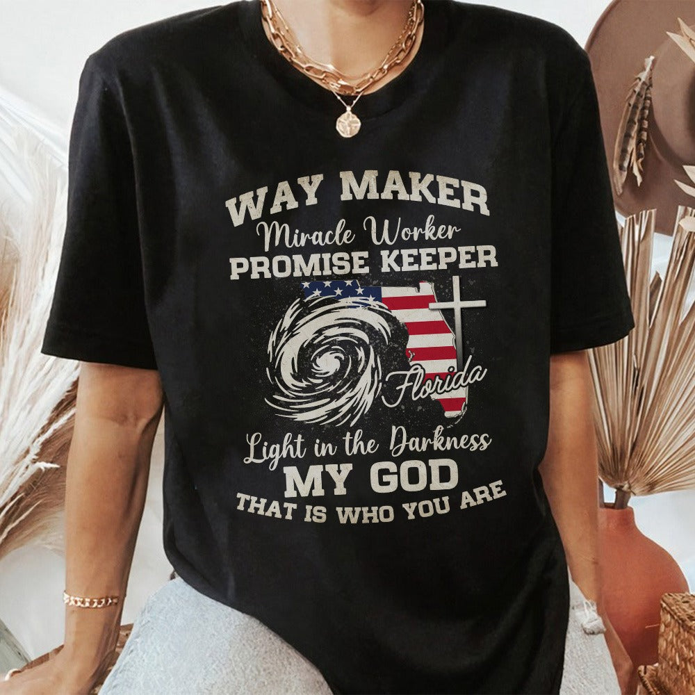 Way Maker Florida Prayer T-Shirt, Miracle Worker Pray For Florida Christian T-Shirt - Image 2