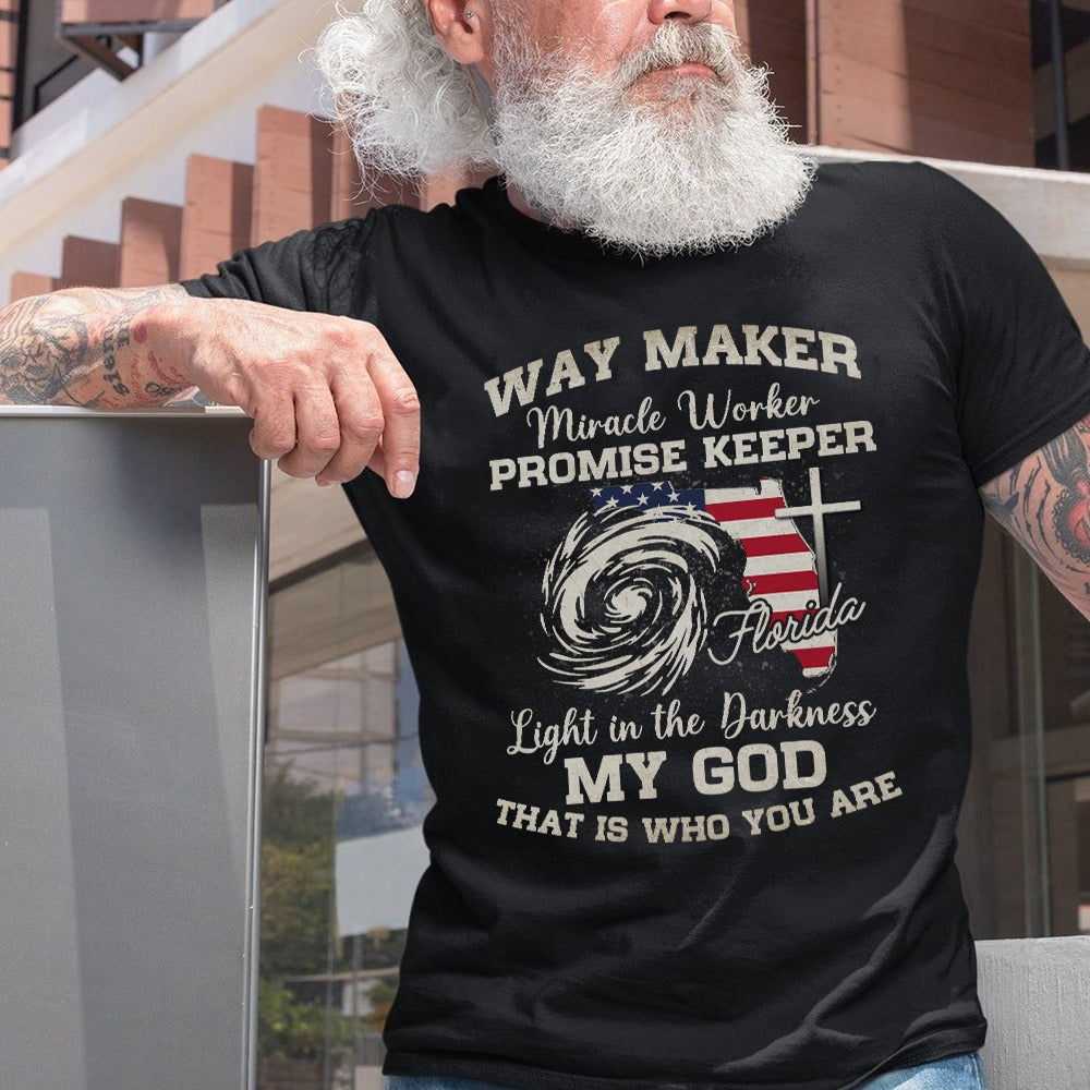 Way Maker Florida Prayer T-Shirt, Miracle Worker Pray For Florida Christian T-Shirt - Image 4