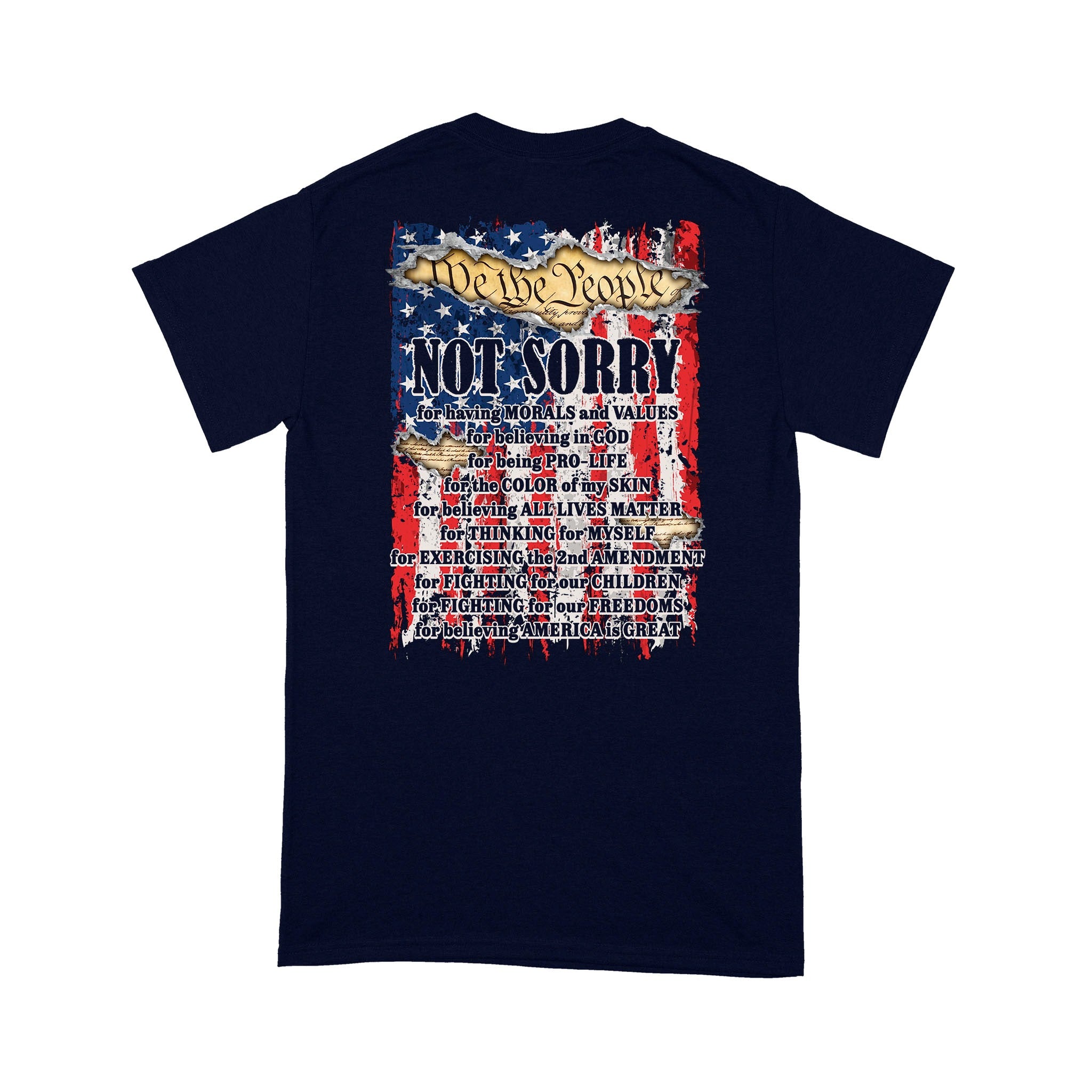 We The People Not Sorry T-Shirt, Patriotic American T-Shirt - Image 5