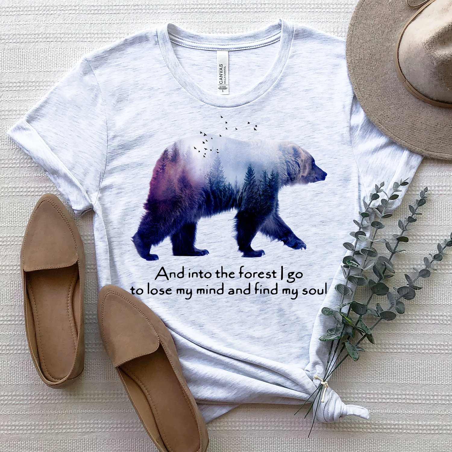 Bear Camping and into the forest i go to lose my mind and find my soul Standard T-shirt - Image 7