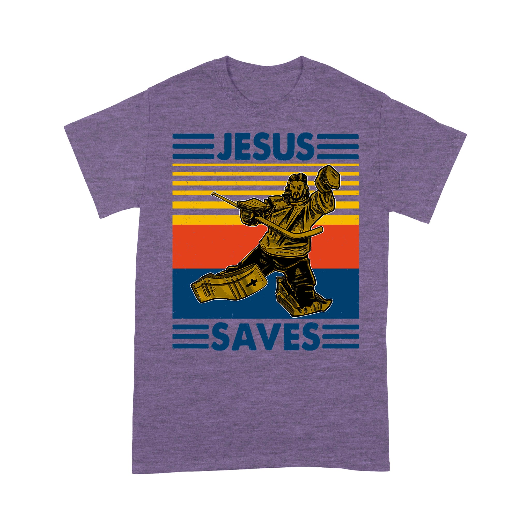 Jesus Saves Funny Vintage Hockey Ice Hockey Premium T-shirt - Image 9