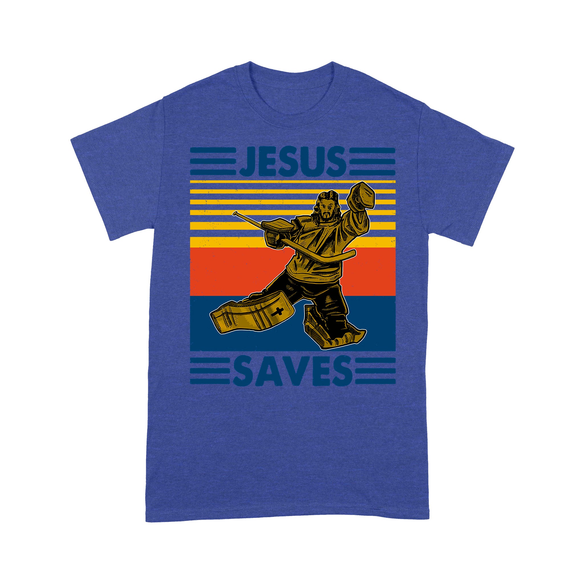 Jesus Saves Funny Vintage Hockey Ice Hockey Premium T-shirt - Image 6