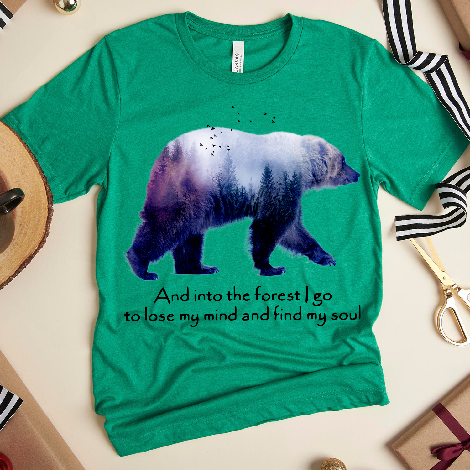 Bear Camping and into the forest i go to lose my mind and find my soul Standard T-shirt - Image 5