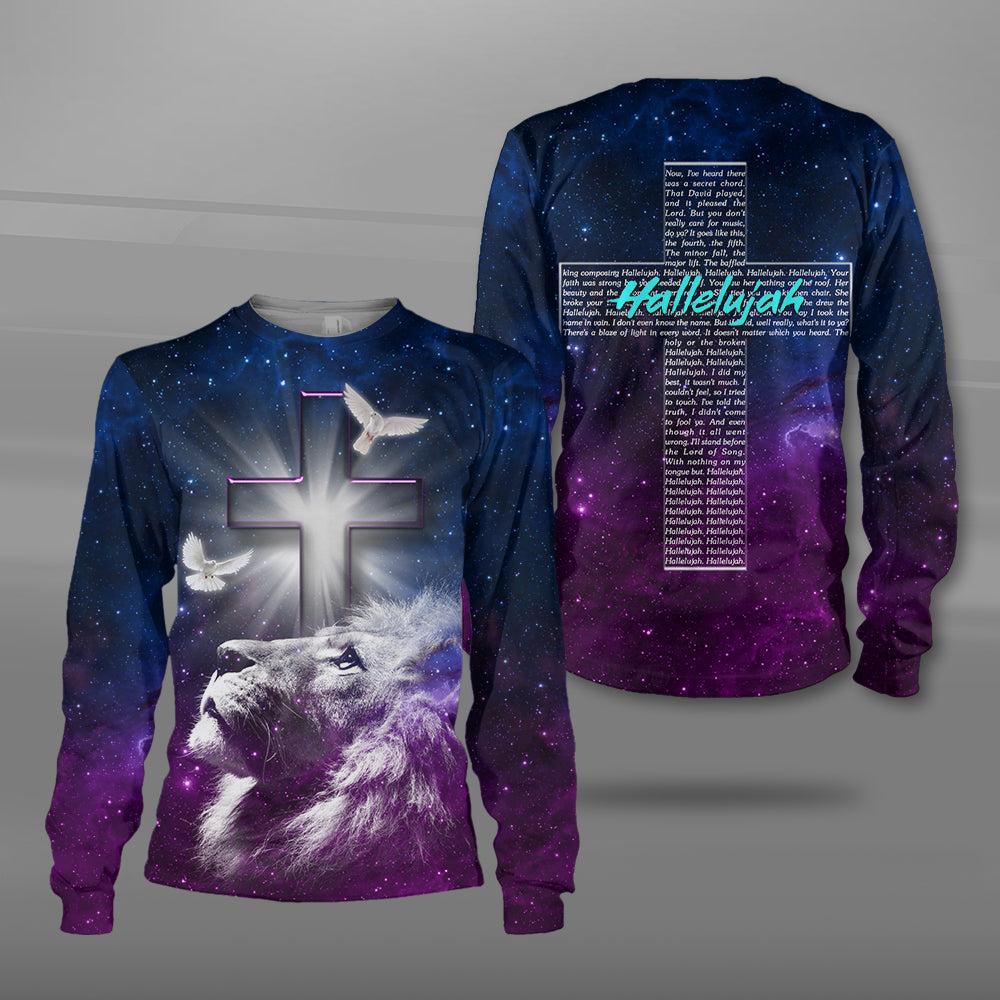 Jesus Lion of Judah With Hallelujah Lyrics 3D All Over Print T-Shirt And Hoodie - Image 3