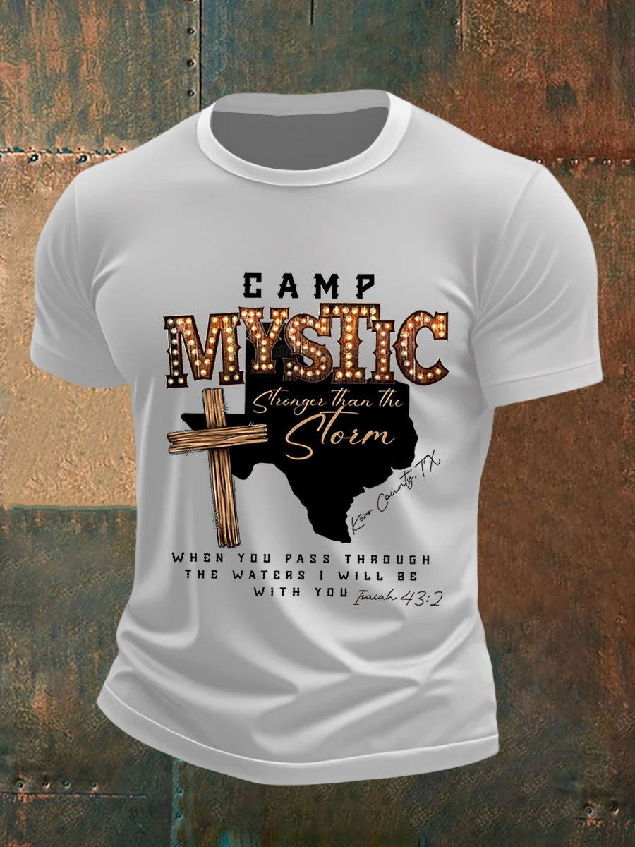 Camp Mystic Strong Than The Storm T-Shirt Men's Faith Shirt Gifts For Husband - HghFair